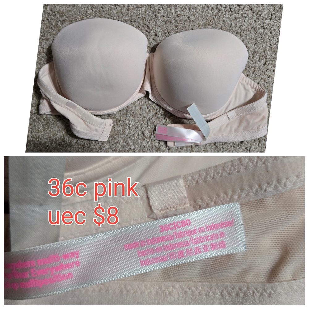 PINK Victoria's Secret Light Pink Strapless Bra